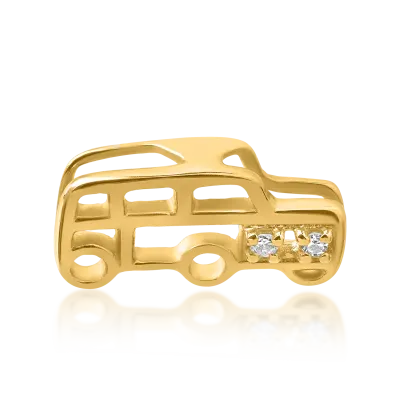 Pandantiv masinuta pentru copii din aur galben cu diamante de 0.008ct