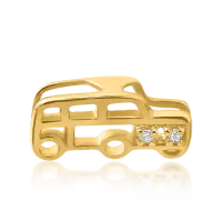 Pandantiv masinuta pentru copii din aur galben cu diamante de 0.008ct