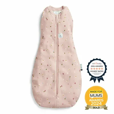 Sistem de infasat si sac de dormit, ErgoPouch, 2 in 1, 0-3 luni, 3-6 kg, TOG 0.2, Bumbac organic, Fermoar bidirectional, Transformabil, Lavabil la masina, Certificat non-toxic, Premiat in Australia, Model musetel, Roz