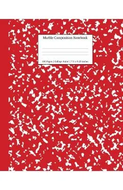 Marble Composition Notebook College Ruled: Red Marble Notebooks, School Supplies, Notebooks for School