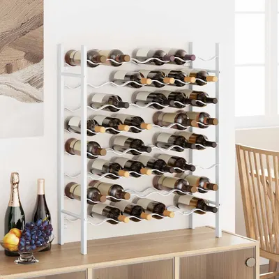 vidaXL Suport sticle de vin, 48 sticle, metal