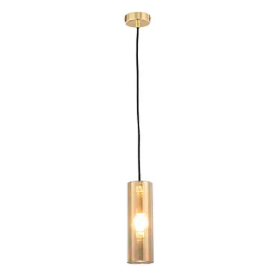 Corp de iluminat susendat Gioia - H(min) 1000mm, H(max) 1780mm, ⌀ 80mm , Gold, 1 X E14 (40W), Metal, Glass, IP20, 0.6kg