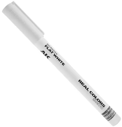 Marker cu vopsea acrilică AK Interactive - FLAT WHITE (RCM034)