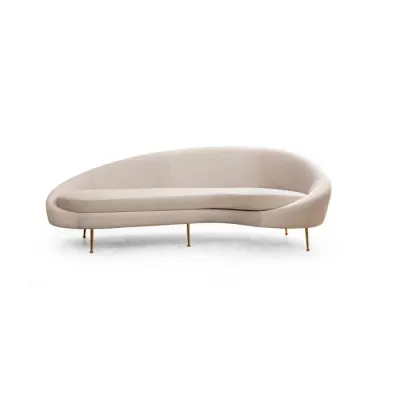 Canapea fixa ESES, 3 locuri, colt dreapta, bej, 255x120x85 cm