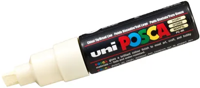 Marker permanent cu un varf tesit Uni Posca - PC-8K, 8 mm, fildes