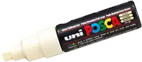 Marker permanent cu un varf tesit Uni Posca - PC-8K, 8 mm, fildes