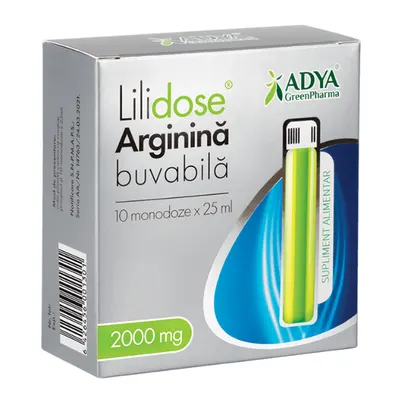 Arginina Buvabila 2000 mg Lilidose, 25 ml x 10 doze, Adya Green Pharma