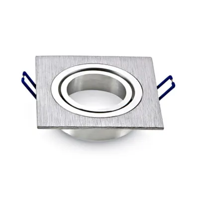 Recessed spot 1xGU10 square, brushed aluminium
