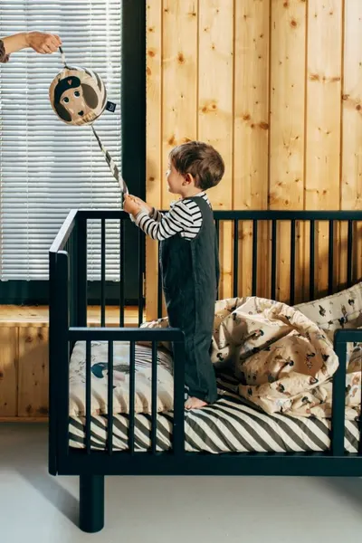 Cearsaf de pat din bumbac cu elastic La Millou Pierre The Dog Stripes S 120x60 cm