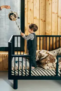 Cearsaf de pat din bumbac cu elastic La Millou Pierre The Dog Stripes S 120x60 cm