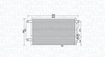 Radiator AC condensator potrivit MITSUBISHI L200, PAJERO SPORT I 2.5D 3.0 06.96