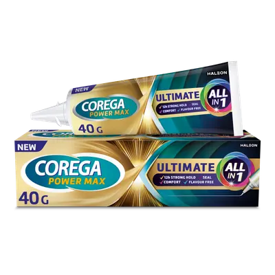 Crema adeziva pentru proteza dentara Power Max Ultimate All In One Corega, 40g, Haleon