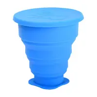 Pahar pliabil pentru igienizarea cupei menstruale 225ml Albastru