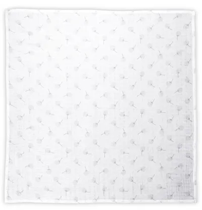 Scutec din bumbac Lorelli - 80 x 80 cm, florală gri
