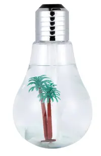 Umidificator de aer cu lampa LED - sub forma de bec cu palmier