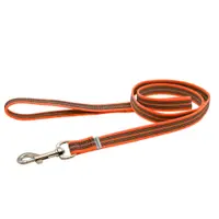 Lesa Herm. Sprenger din nailon pentru dresaj cu insertie cauciucata cu maner - Portocaliu Neon - 200 cm