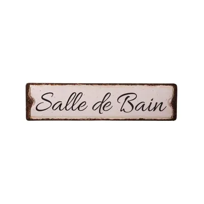 Semn din metal 40x10 cm Salle De Bain – Antic Line
