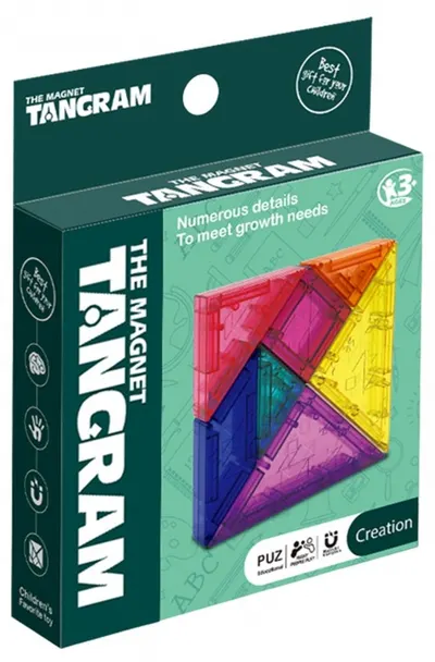 Puzzle magnetic 3D Woopie din 7 piese - Tangram