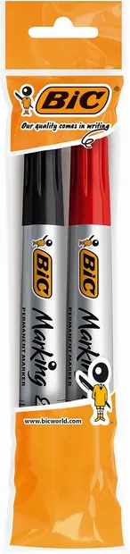 Marker permanent BIC Marking - Negru și roșu