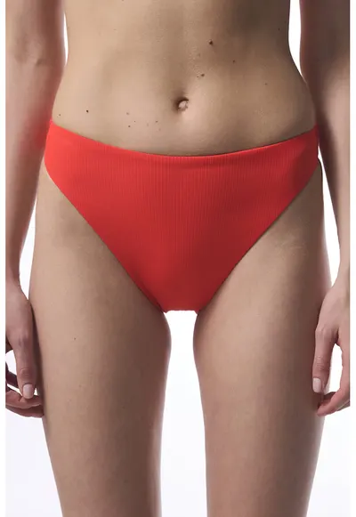 Bikini cu model uni - Rosu vermillion