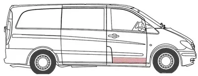 Panou pentru reparatie usa fata dreapta duct MERCEDES VITO intre 2003-2010