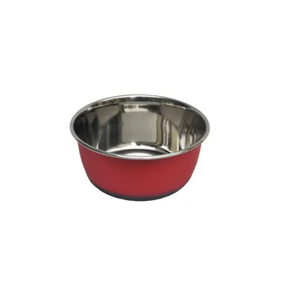 Castron inox antiderapant - Rosu - 500ml