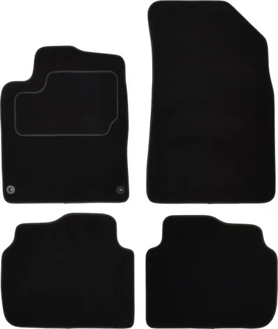 Covor podea MAMMOOTH Velours, 4 buc., fata spate, set, culoare neagra, potrivit PEUGEOT 407 03.04-02.11, Saloon