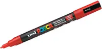 Marker permanent cu varf rotund Uni Posca - PC-3M, 1.5 mm, rosu