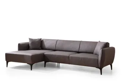 Coltar fix BELISSIMO, colt stanga, gri inchis, 270x140x67 cm