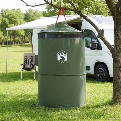 vidaXL Cort de toaletă pop-up cu sfoară de agățat 97 x 126 cm Verde