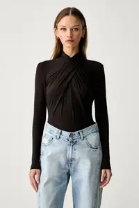 Le Privé body pentru femei cu vâscoză JADE BODYSUIT MARRON