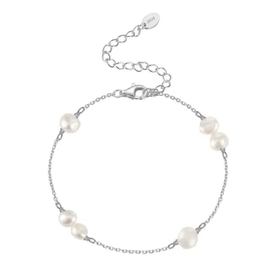Bratara din argint 925 pentru dama, JW1557, model cu perle, placata cu rodiu
