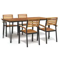 vidaXL Set mobilier de grădină, 5 piese, lemn masiv de acacia și metal