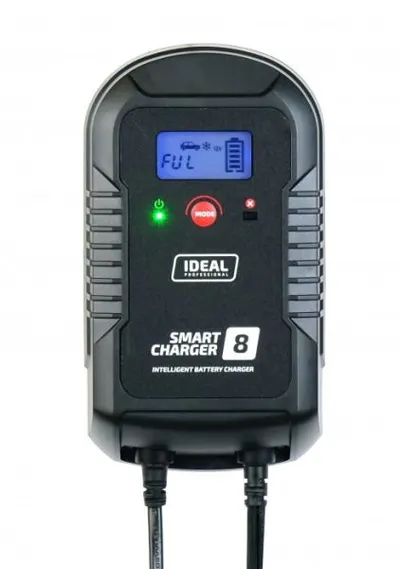 Aparat incarcat baterii auto SMART CHARGER 8 LCD, voltaj incarcare: 6 12 V IDEAL, curent incarcare: 4 8A, alimentare: 230V, tip baterie: AGM GEL MF WEL