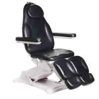 Scaun cosmetic electric, inaltime maxima 81 cm, spatar reglabil, lungime totala 184 cm, maxim 160 kg, negru