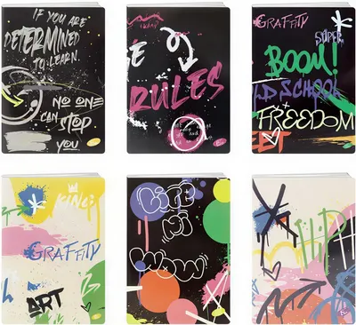 Set de 10 caiete Elisa Grafiti - A5, 62 file, linii largi, sortiment