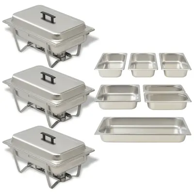 Gossi set vase incalzire mancare, 3 piese, otel inoxidabil