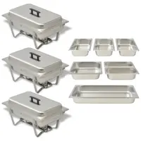 Gossi set vase incalzire mancare, 3 piese, otel inoxidabil