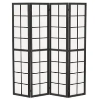 HOMCOM Paravan interior pliabil 4 panouri 160 x 170 cm separator de cameră pentru living dormitor casă, negru | Aosom Romania