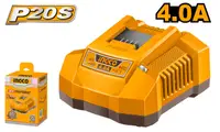 Incarcator baterie 20V 4Ah - acumulator P20S, Ingco FCLI20411E