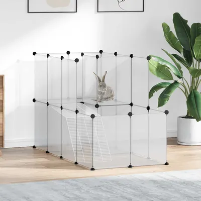 vidaXL Cușcă pentru animale mici transparent 142x74x93 cm PP și oțel