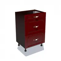 Corp inferior 50 cu 3 sertare metalice pentru greutate Zebra MDF tulip rosu