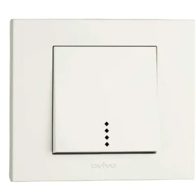 Intrerupator cu Led ST Grano Ovivo OV00012, 16A, 250V, IP20, nat alb