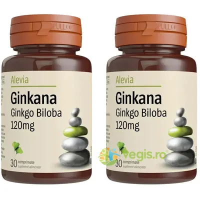 Pachet Ginkana Ginkgo Biloba 120mg 30cpr+30cpr