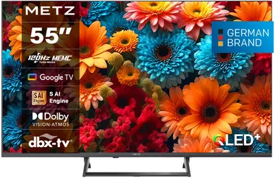 Televizor smart METZ - 55MQF7500Z, 55'', QLED+, 4K UHD, 120Hz, Dolby Vision-Atmos, Google TV, negru