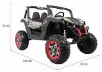 Masinuta electrica pentru copii Novokids Buggy UTV, 2 locuri, faruri luminoase, roti din cauciuc EVA, max 50 kg , 2 baterii de 12V, Mp3USB, 2 viteze, model Offroad, Camouflage
