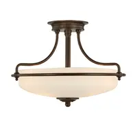 Plafoniera Griffin 3 Light Semi-Flush Light – Palladian Bronze