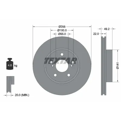Disc frana TEXTAR 92179503