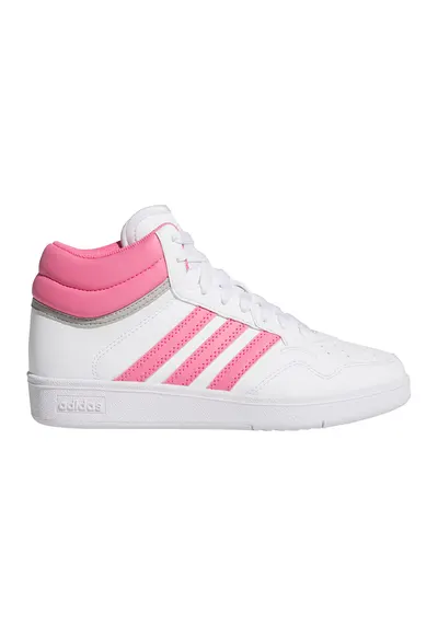 Pantofi sport mid-high de piele ecologica Hoops 4.0 - Alb/Roz pastel