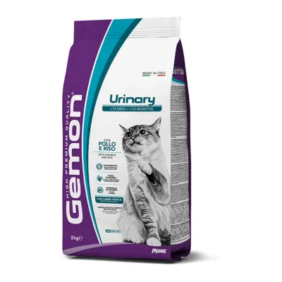 GEMON Urinary, Pui și Orez, hrană uscată pisici, sistem urinar, 2kg